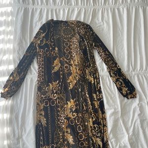 Floor length “Versace” printed mesh dustier/cardigan